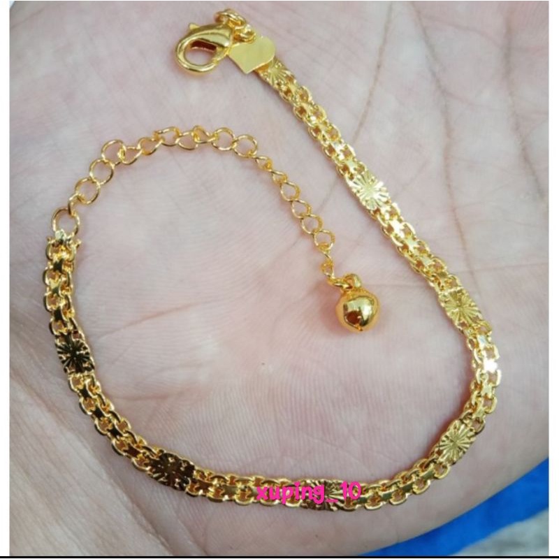 .Gelang tangan xuping wanita berlapis emas uk18cm.