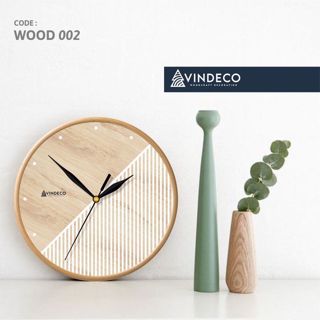 JAM DINDING  KAYU  WOOD HOMEDECOR SCANDINAVIAN JAM 