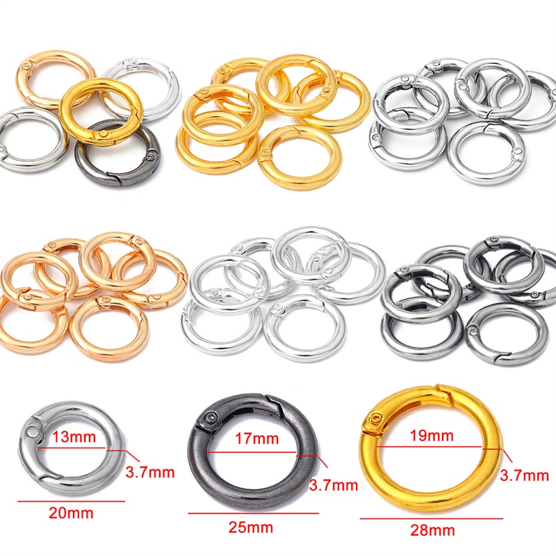 5 Pcs Gantungan Kunci Carabiner Bentuk O Bahan Metal Untuk Perhiasan DIY