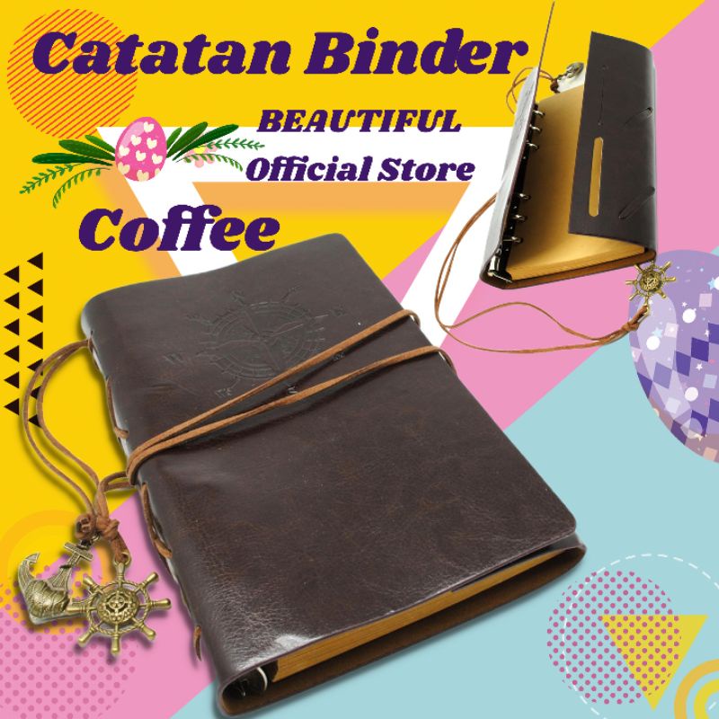 

Buku Catatan Binder Cover Kulit Retro Pirate Kertas A5 Clasic Elegan (Souvenir) HIGH QUALITY IMPORT Kertas A5 Binder Buku Catatan