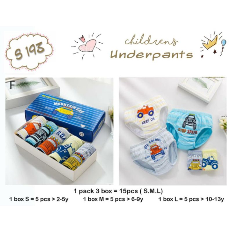 CELANA DALAM ANAK ANAK 1 KOTAK 5 PCS S193 - children underwear