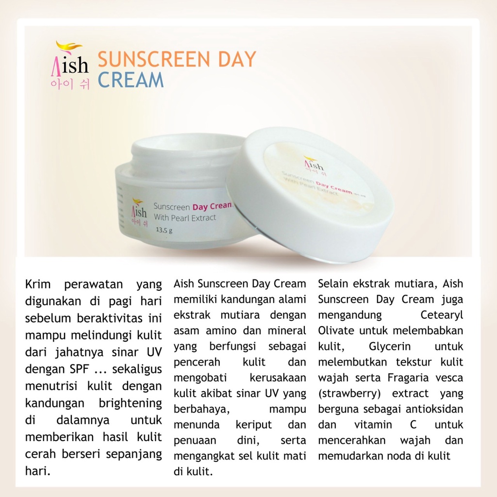 AISH SKINCARE  - FACIAL WASH / AISH SERUM KOREA / TONER / DAY&NIGHT CREAM - 100% Original-6