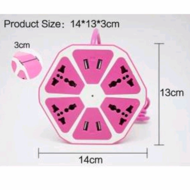 USB Soket Listrik 4 USB 2.1 A-Stop Kontar Listrik Segi Enam Praktis