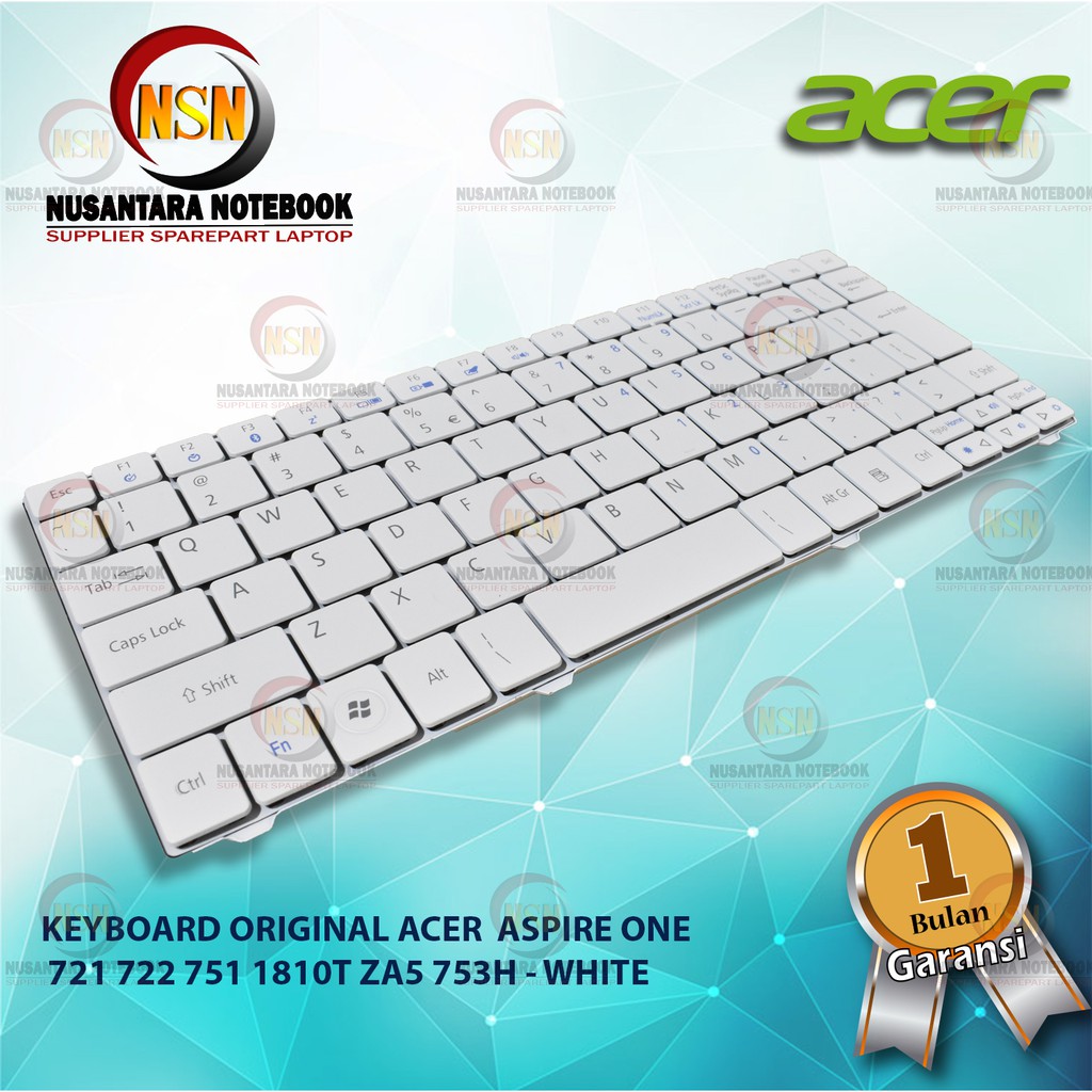 Keyboard Original Acer Aspire One 721 722 751 1810 ZA5 753H - White