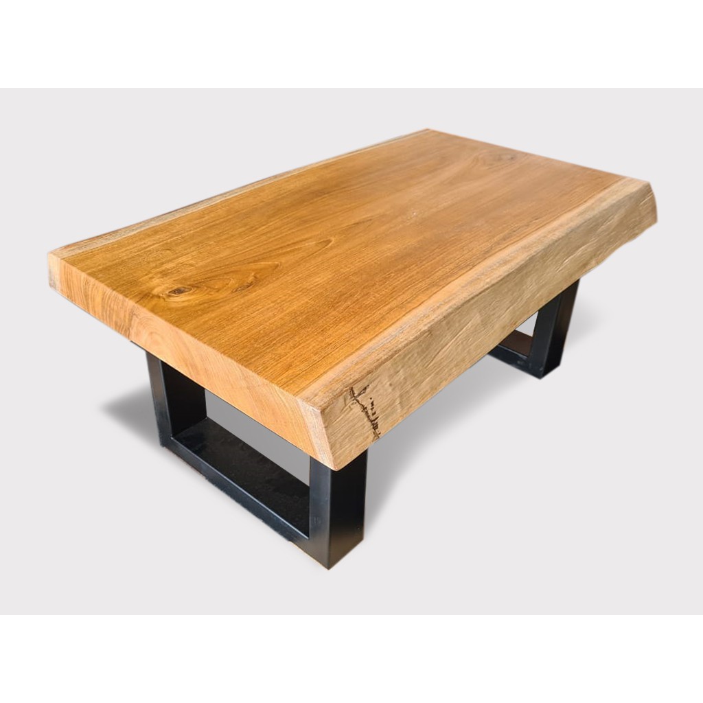 Meja Kopi Kayu Jati Utuh Solid Tanpa Sambungan Coffee Table Shopee Indonesia