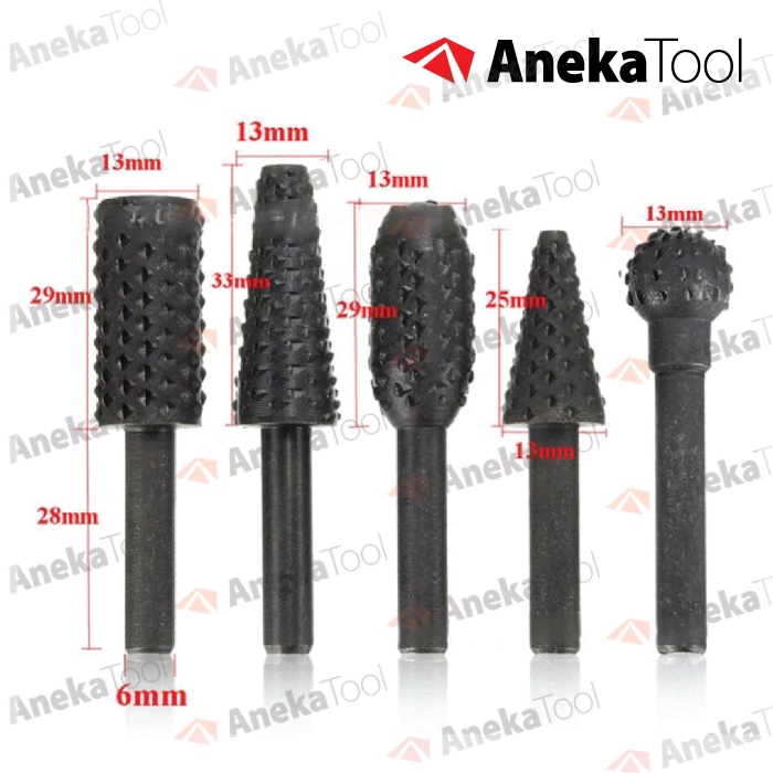 5pc Mata Bor Gerinda Kikir Ukir Kayu Rasp Set Woodworking