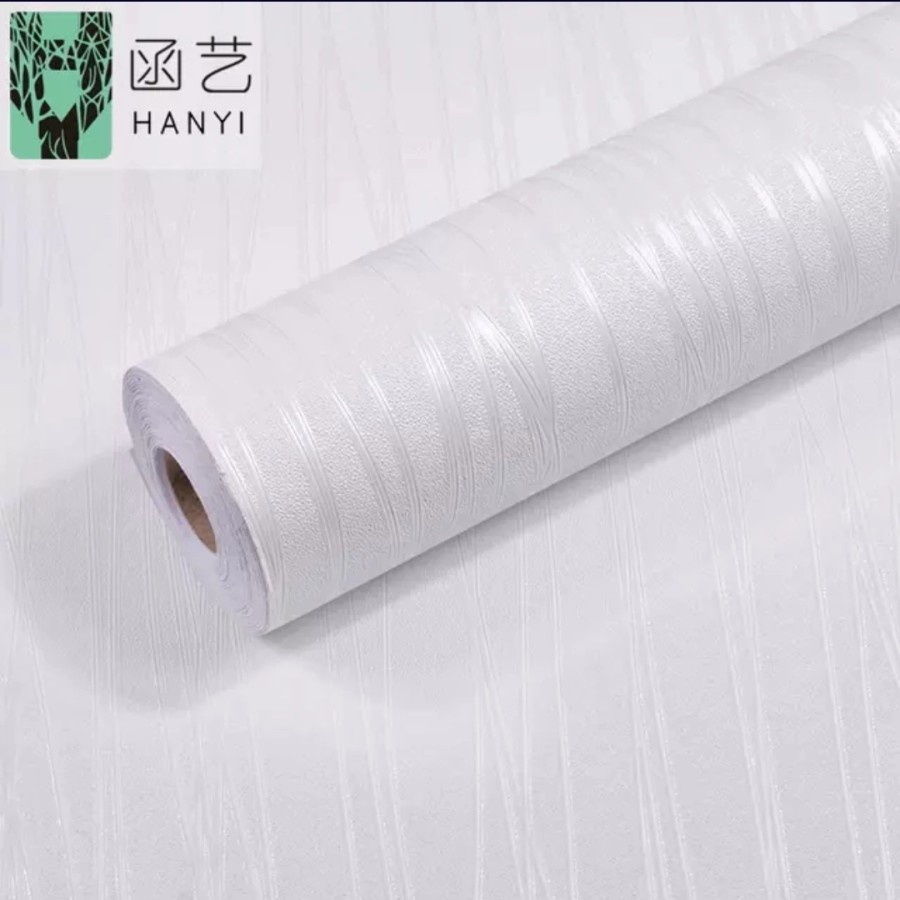 Wallpaper Salur Putih Timbul / Wallpaper Sticker Dinding