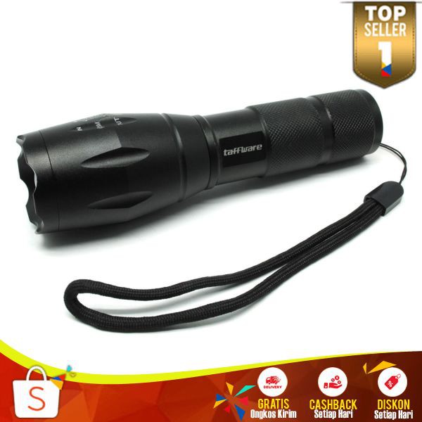 TaffWare E17 Senter LED TH 05 Cree XM-L T6 2000 Lumens Multifungsi Flashlight Perlengkapan Outdoor