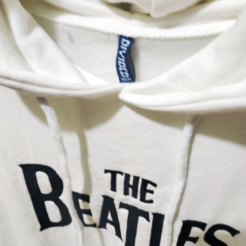 Hnm Hoodie Pria Wanita Putih H&amp;M The Beatles Bordir White Free Paper Bag