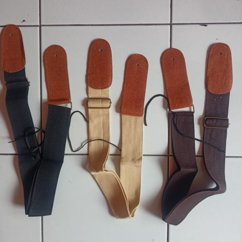 strap gitar/selempang gitar/bass kulit import