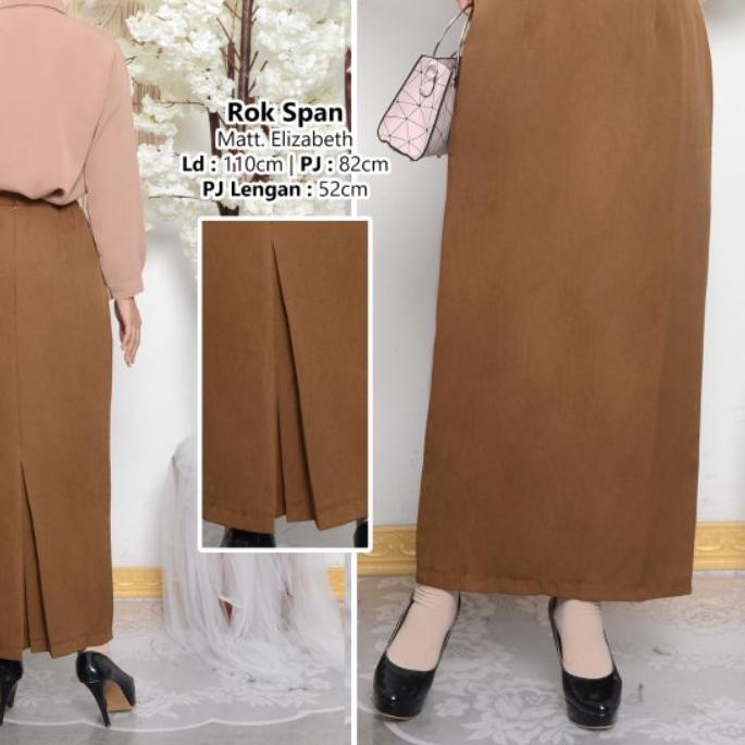 ☃ ROK PEMDA ROK PANJANG WANITA ROK GURU PNS ROK KERJA ROK KHAKI PANJANG ROK SPAN WARNA COKLAT ▼
