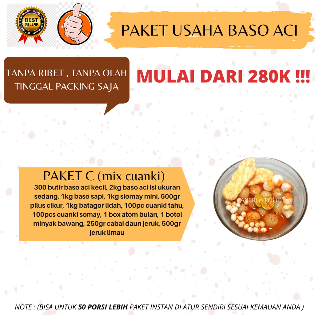 

PAKET USAHA BASO ACI CUANKI BANDUNG MURAH TANGAN PERTAMA DARI PABRIK