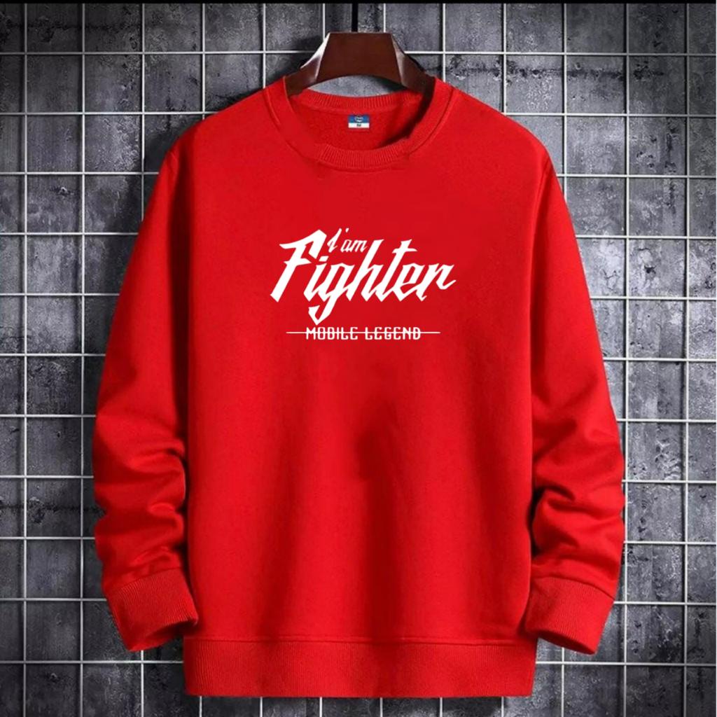 PAKAIAN PRIA/ BAJU PRIA/WANITA UNISEX LENGAN PANJANG TULISAN I AM FIGHTER MOBILE LEGEND /FASHION PRIA/KUALITAS BAJU BAGUS/BAJU MURAH TERLARIS