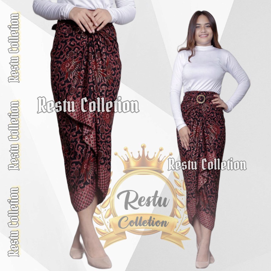 COD Rok Lilit Songket Serut Warp Skirt Motif SR Maroon Batik Panjang Bawahan Kebaya Wisuda Kondangan Nikahan Perpisahan Wanita Premium Bahan Kain Sutra HQ Jumbo Allsize RealPict By Restu Colletion