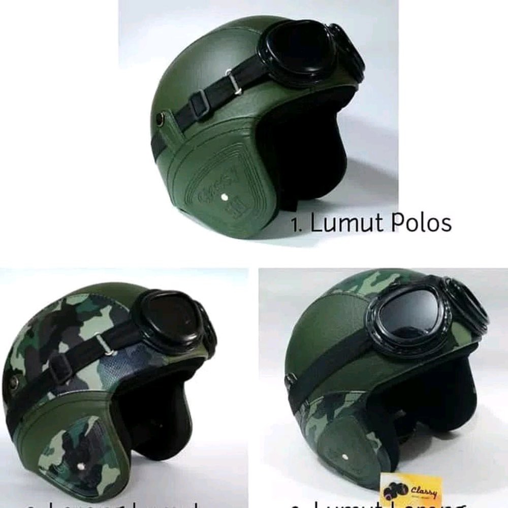 Helm Retro Classic Army Loreng Trntara Hijau Termurah