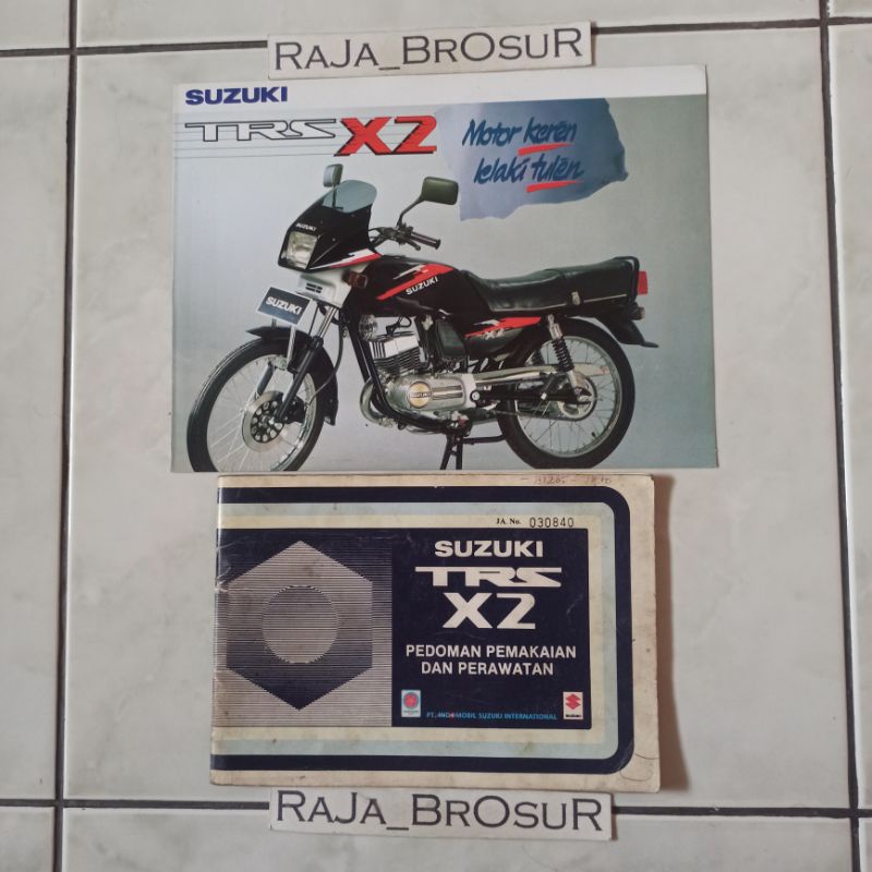 Buku pedoman pemakaian dan perawatan/manual book + poster brosur leaflet Suzuki TRS X2/TRS XZ 5speed