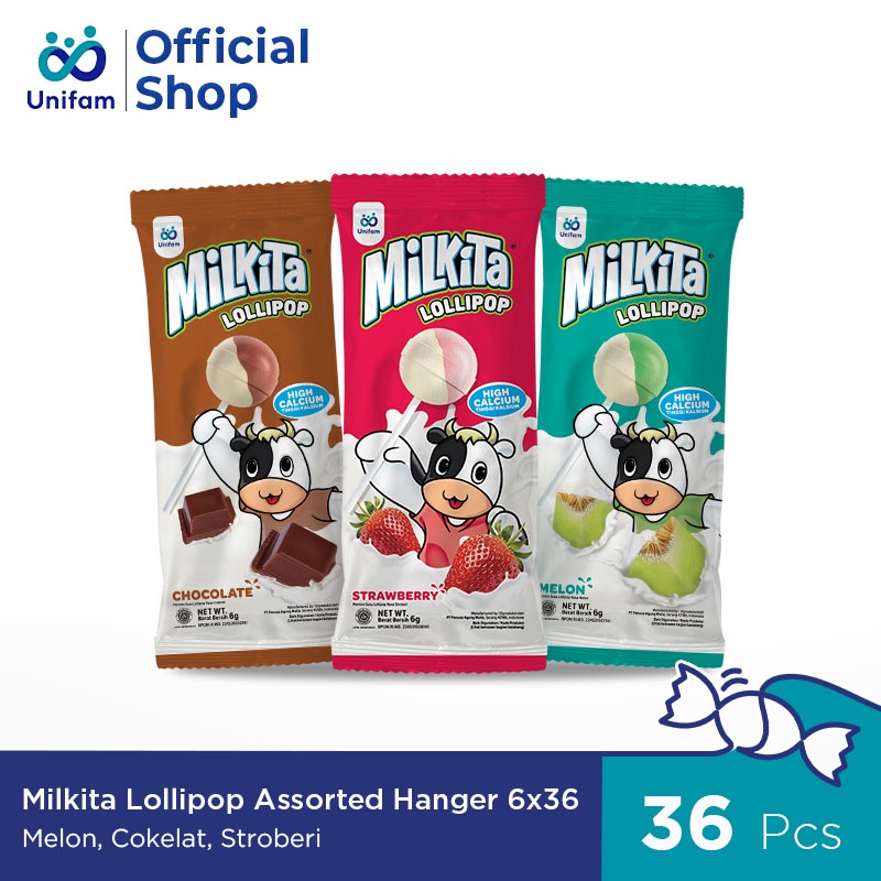 

Milkita Lollipop Assorted Hanger RENCENG ISI 36PCS