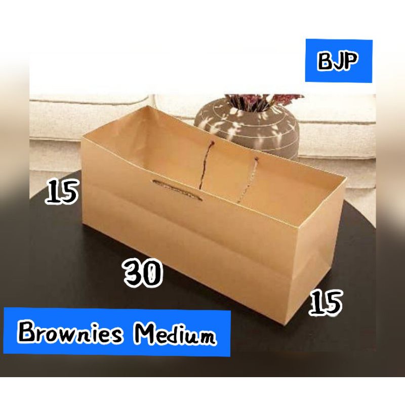 

Paper Bag Coklat Kraft Polos 150 gsm / Brownies Medium uk 30 x 15 x 15 cm