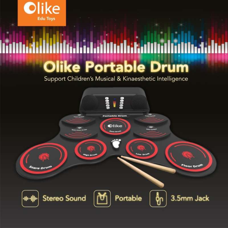 Olike Portable Drum Mainan Edukasi Anak Drum Digital / Bukan Yamaha