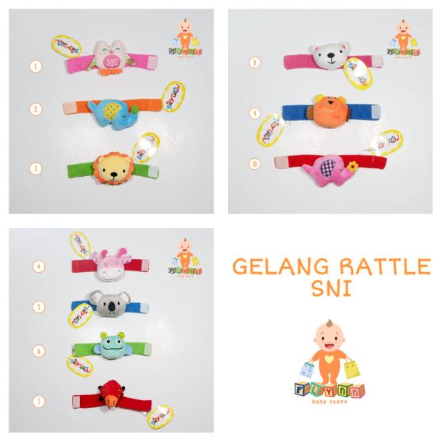 Gelang Karakter Rattle SNI - Mainan Bayi (0 - 2 tahun)