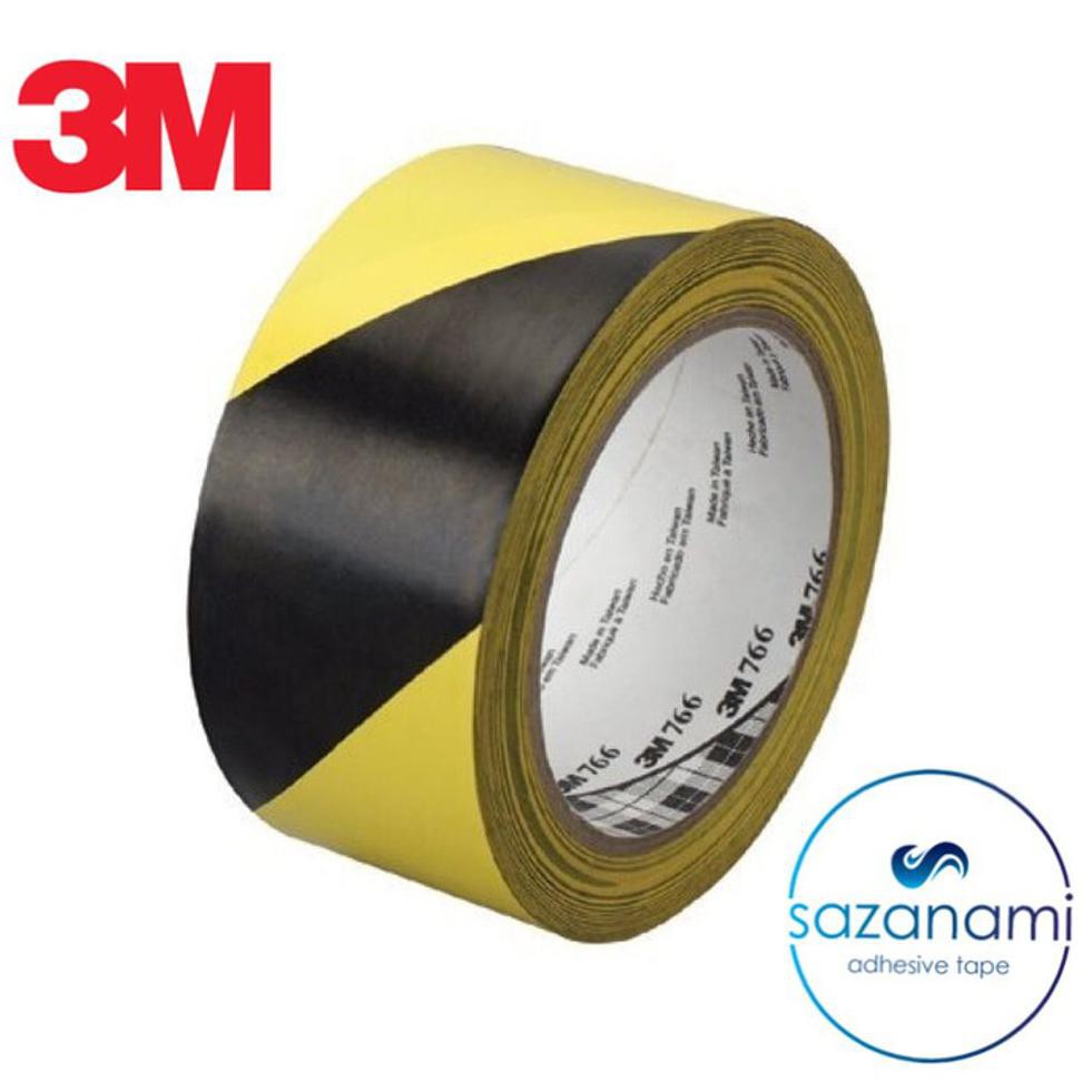 TERMURAH TIGAEM 3M 766 LAKBAN POLICE LINE TAPE 2 X 36Y MARKING FLOOR TAPE HITAM KUNING