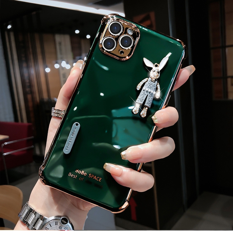 Rabbit Shape Silicone Phone Case For IPhone 12 12pro 12 Pro Max 7plus 6splus 8plus SE 7 8 Plus 11 Xs 11 Promax Rabbit All-in-One Drop Protection Package