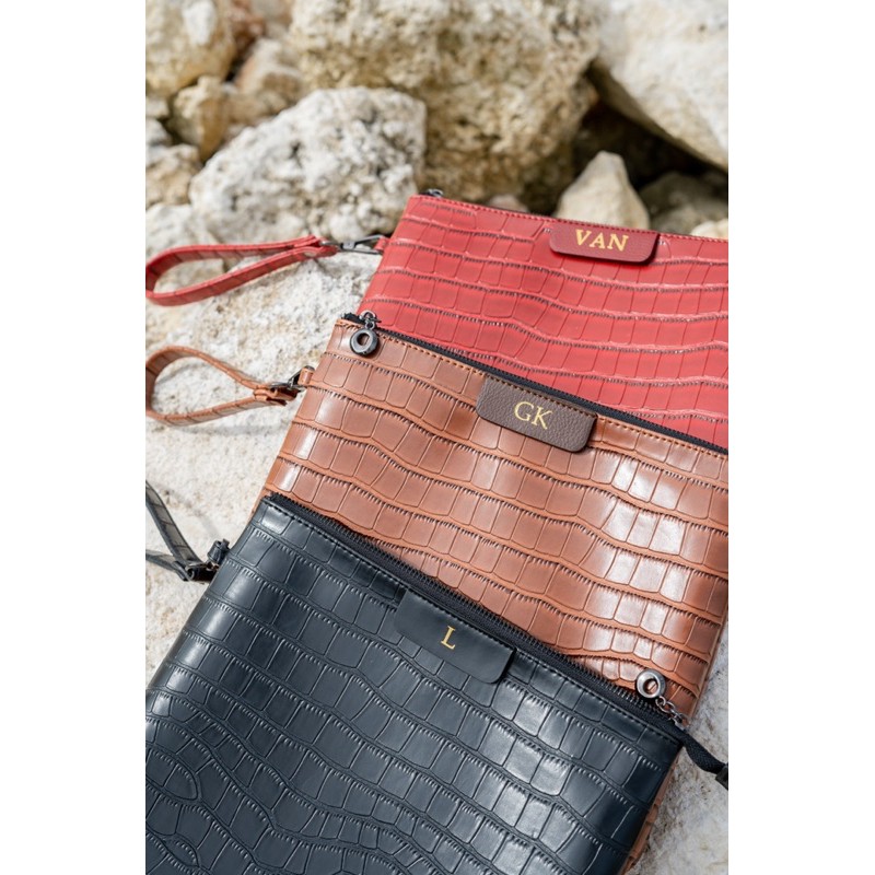 Nonataliashop - Big Croco Clutch (Free Inisial 2 Huruf)