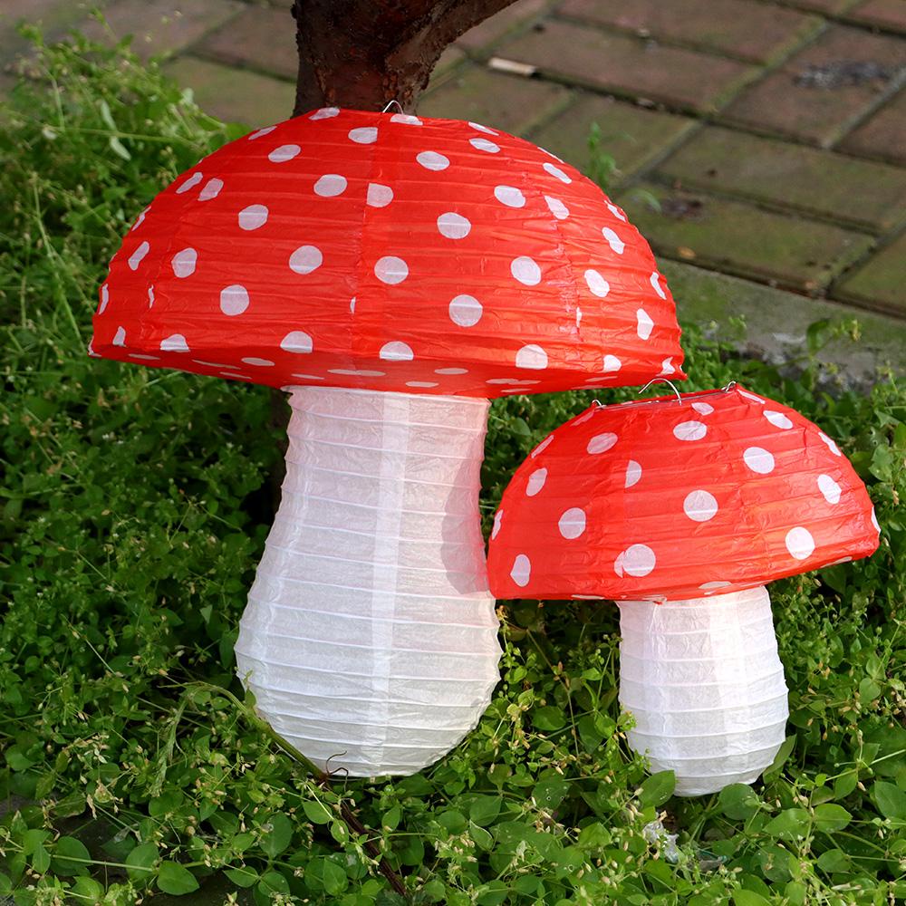 Suyo Mushroom Decor Lantern 3D Lampion Gantung Dekorasi Kamar Tema Wonderland