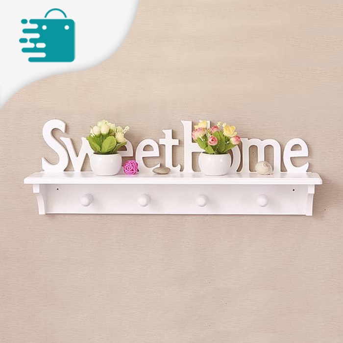 Rak Dinding Tempel Minimalis Murah Kayu Dapur Paku Vintage Untuk Ruang Tamu Rak Bunga Susun Kayu Mur