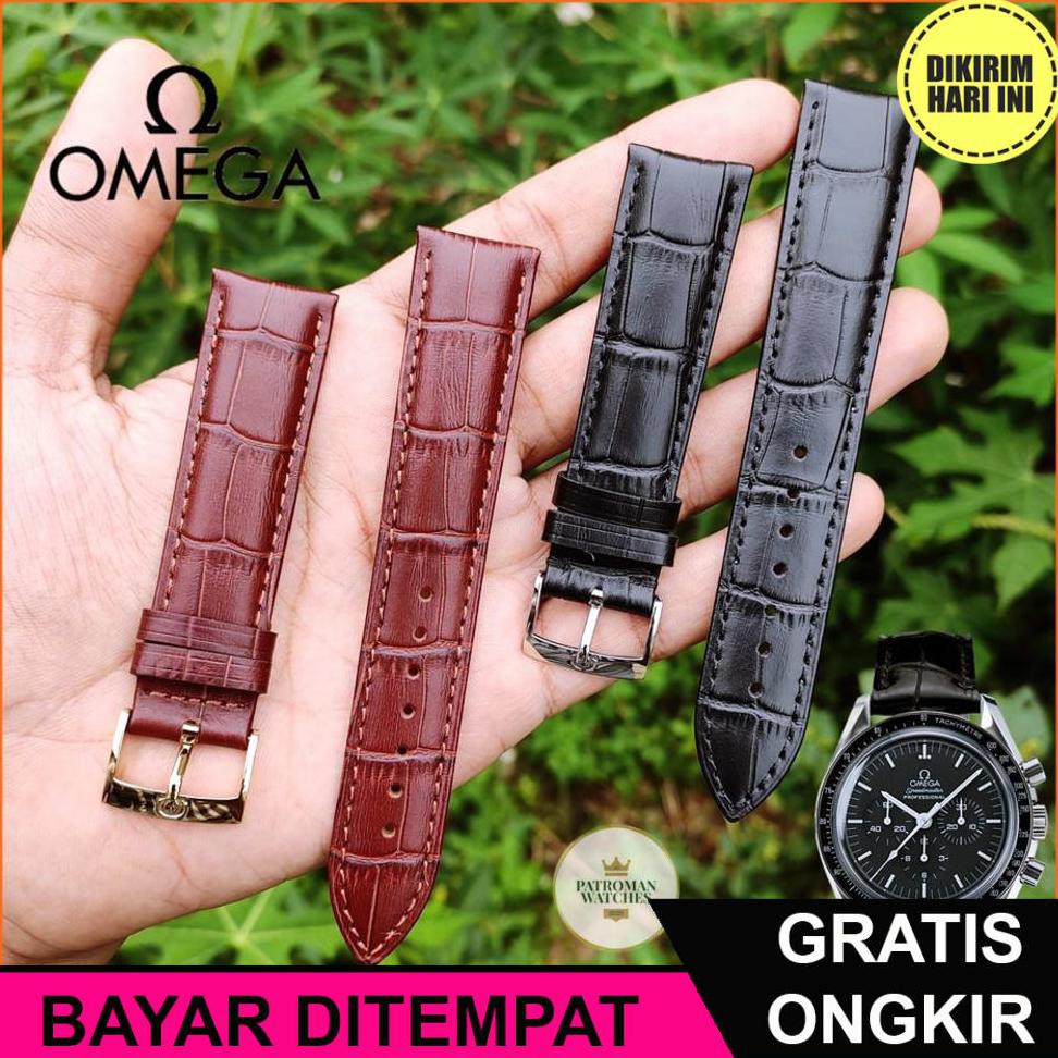 (BAYAR DITEMPAT) OE5418 20MM OMEGA LEATHER STRAP WATCH BAND TALI JAM TANGAN OMEGA ORI BM