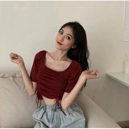 T-10006 Korean Knit Crop Top Women