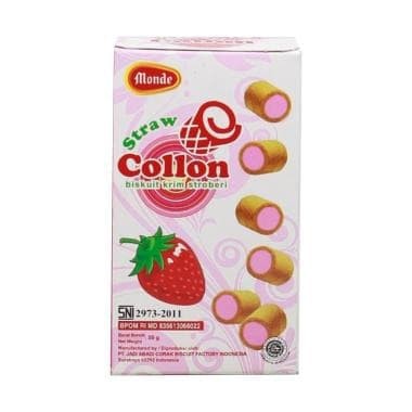 

Monde Collon Straw 50gr - Biskuit Krim Stroberi