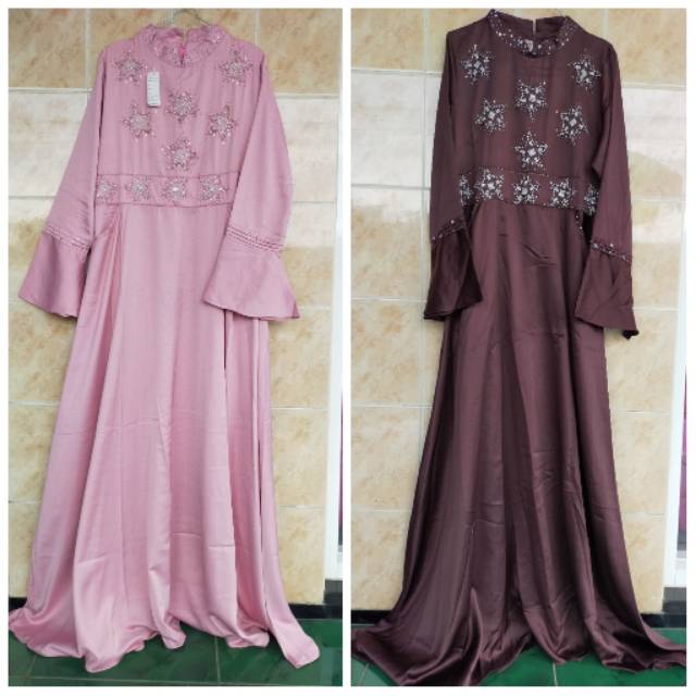 Gamis pesta satin maxmara/ hampers guru/ kado guru/ hampers ibu / kado ibu