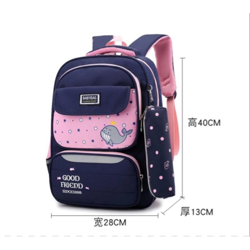 RANSEL PAUS SET 2IN1 BACKPACK DOUBLE DECKER TAS SEKOLAH SD / SMP/ SMA