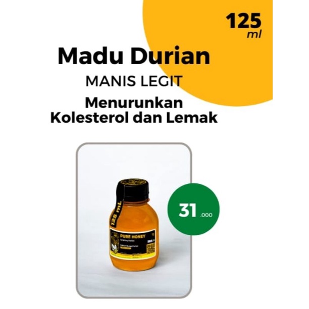 

Madu Murni Asli Nektar Bunga Durian Raw Honey [125ml]