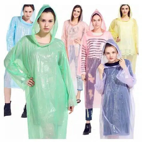 INFY - JAS HUJAN PLASTIK SEKALI PAKAI / JAS HUJAN PONCHO DISPOSABLE EMERGENCY RAINCOAT R090