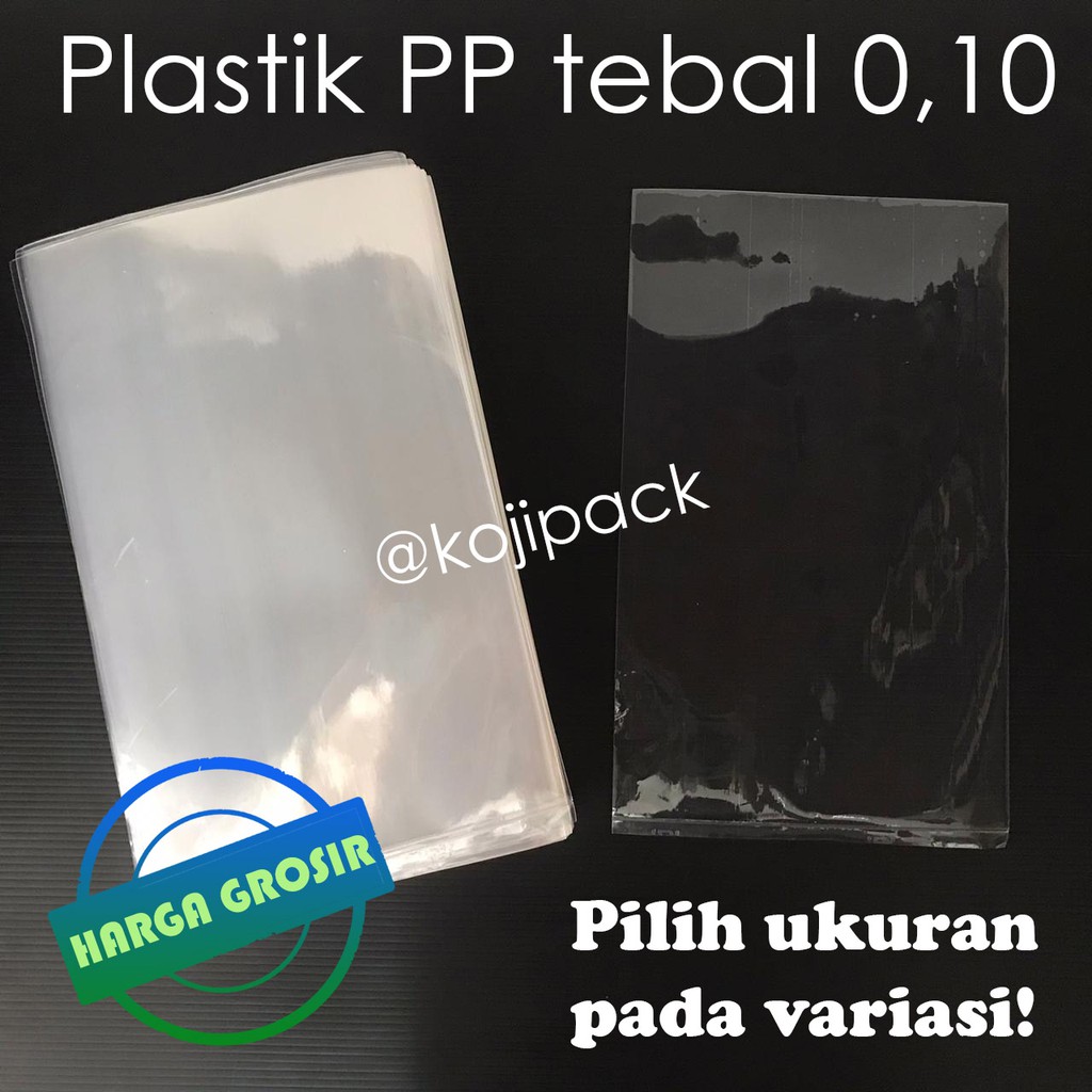 Plastik Pp Bening Kaku Tebal 010 / 100 Micron 12x20 12x25 15x20 15x25 15x30 18x30 20x30 23x35 25x40