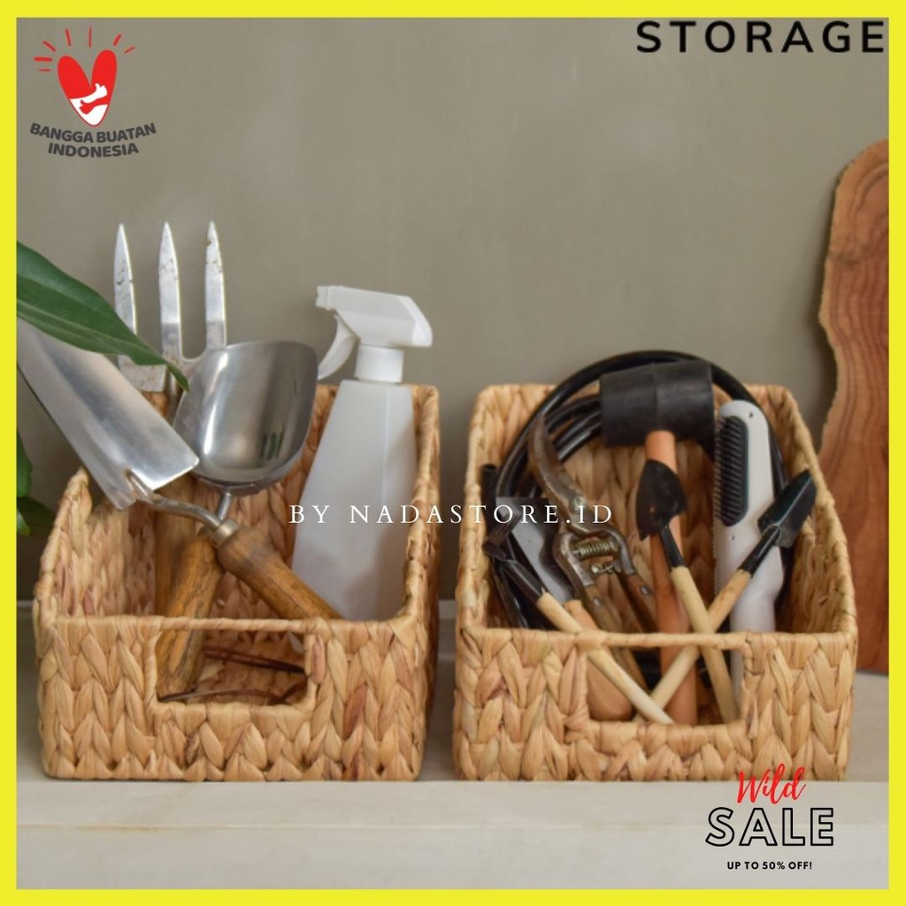 Water Hyacinth Wicker Baskets , Hand Woven Organizing , Rack Bumbu , Laci , Drawer serbaguna Tempat