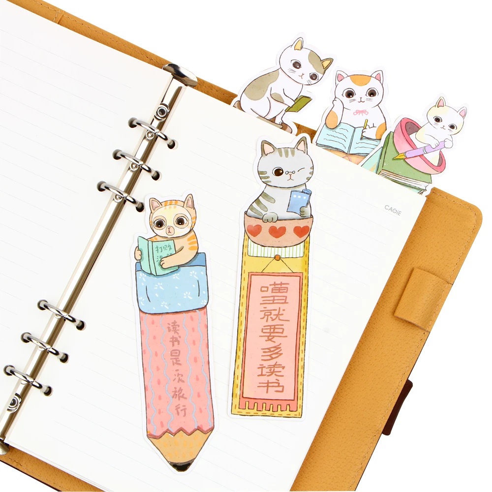 30pcs / lot Pembatas Buku Bentuk Kucing Lucu Untuk Stationery Sekolah / Kantor