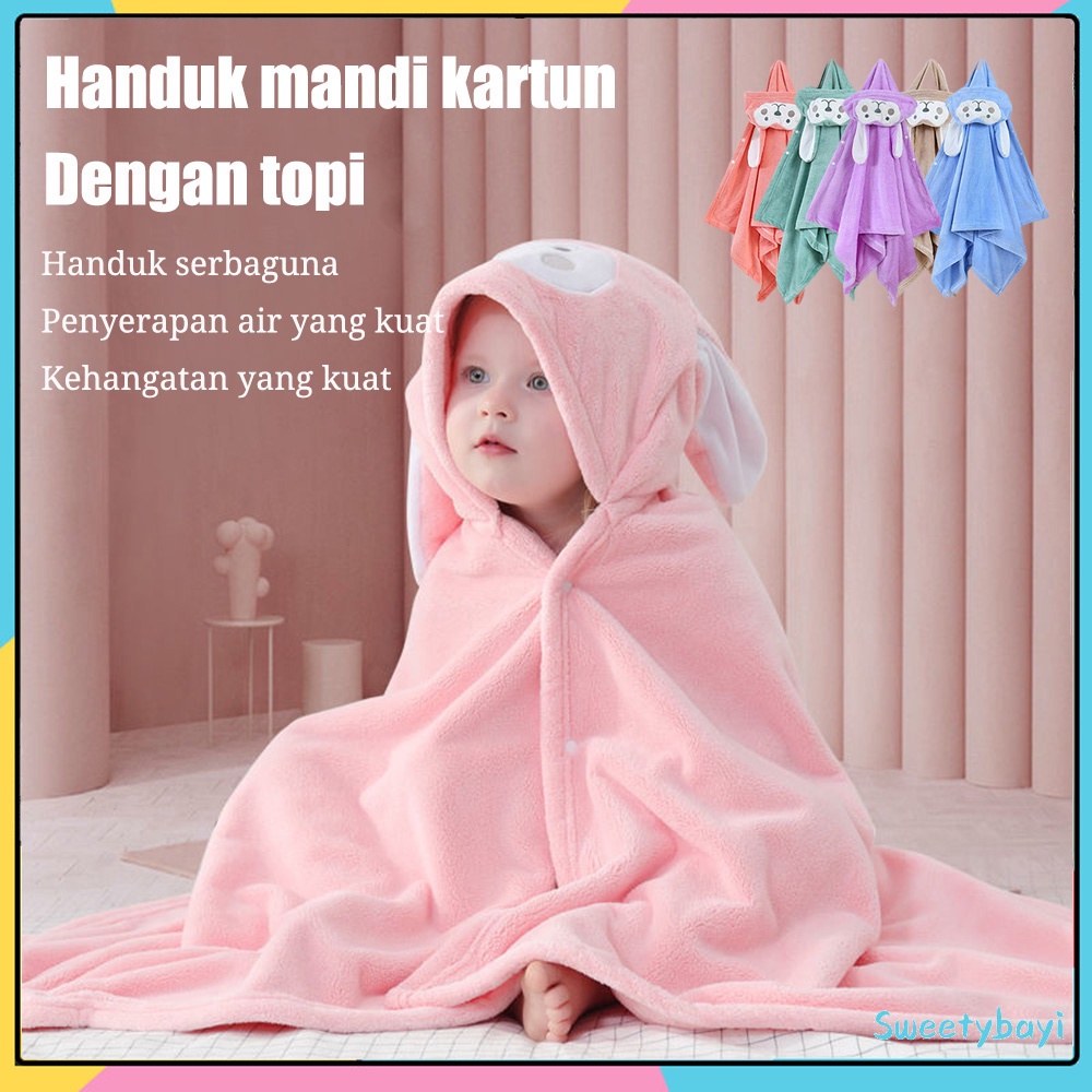 Sweetybayi Handuk hoodie anak penyerapan air yang kuat selimut bayi