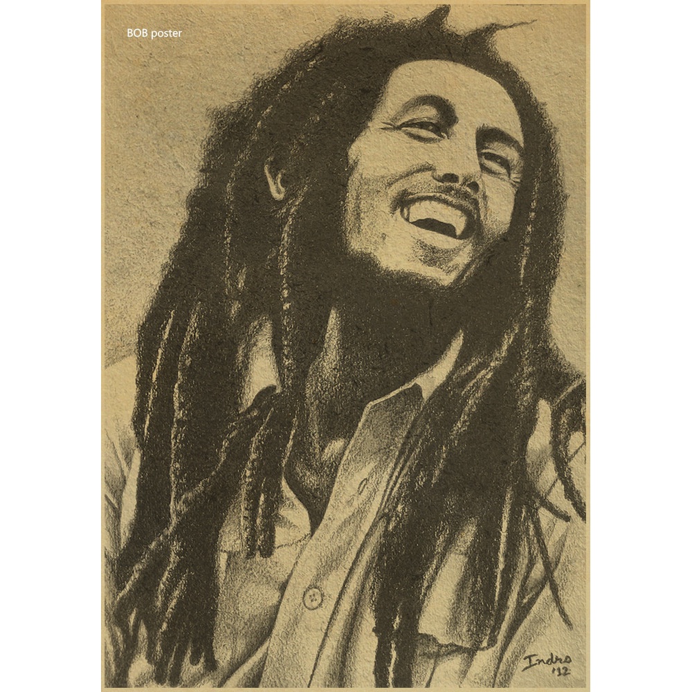 Poster Gambar Bob Marley Retro Nostalgia Old Reggae Rock