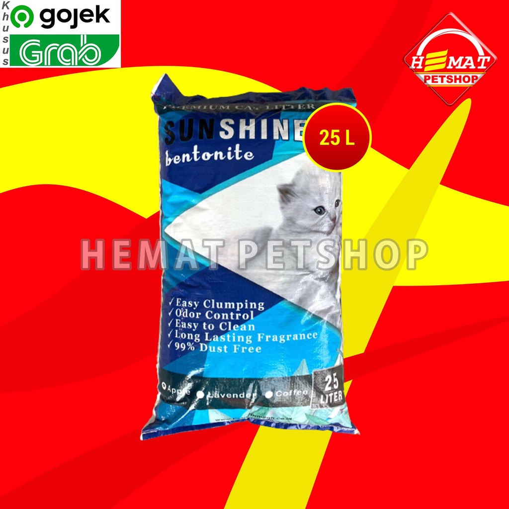 GOSEND Pasir Kucing Gumpal Wangi Clumping Sunshine Bentonite 25 Litter