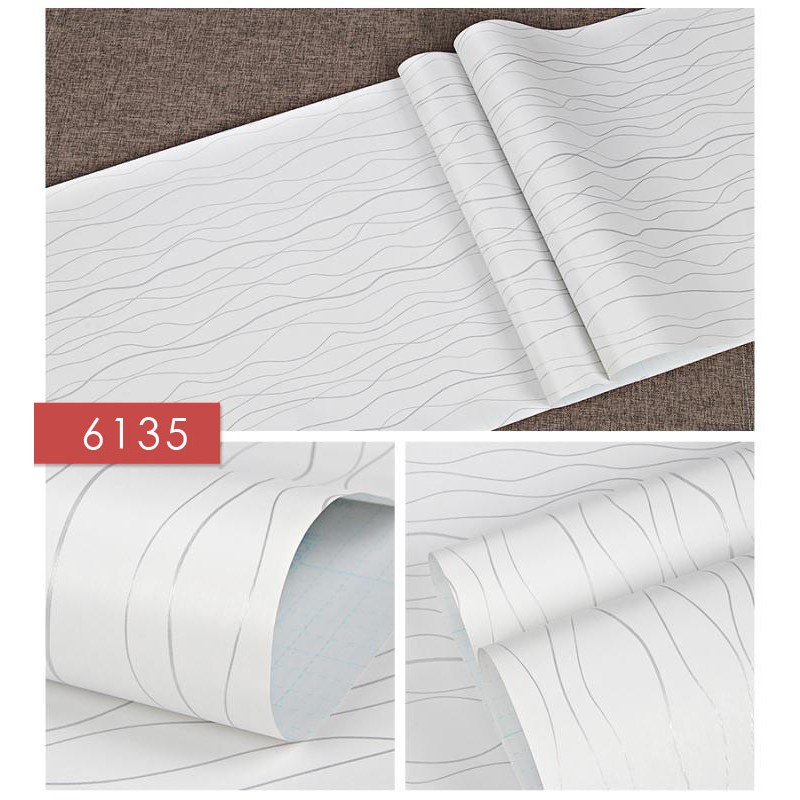 PROMO HEMAT PAKET WALLPAPER 4ROLL ( BUY 3 GET 1 FREE ) Walpaper Sticker Dinding Kamar Tidur Ruang Tamu Motif Salur 3D MODERN BEST SELLER !!!! BELI 3ROLL GRATIS 1 ROLL