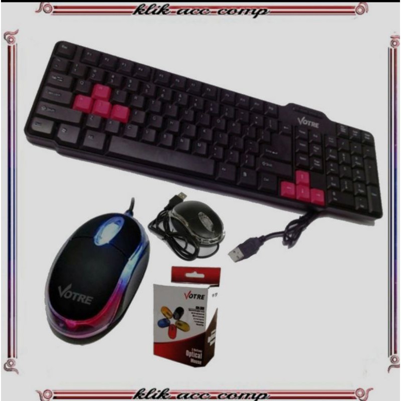 VOTRE Keyboard Mouse USB kb 2308 - HITAM/keyboard plus mouse votre