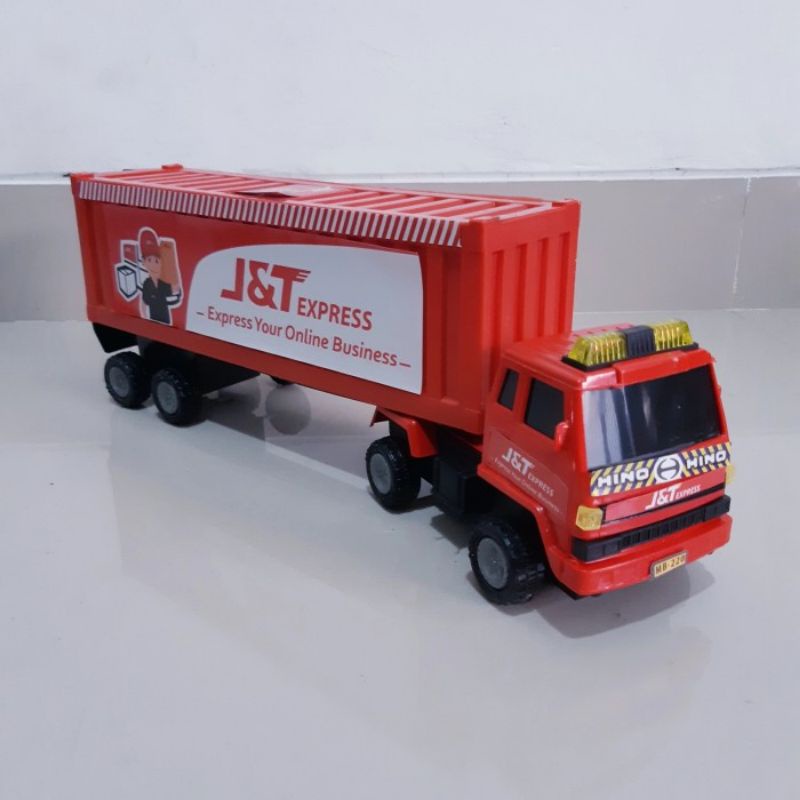 Mainan Truk Kontainer JNE J&amp;T - Miniatur Mobil Box Ekspedisi Anak Laki