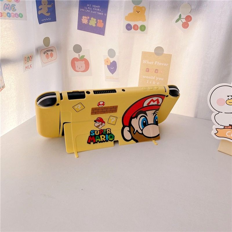 Case Nintendo Switch OLED v2 v1 Casing Mario Bros Super Pokemon Squirtle Psyduck Softcase Soft