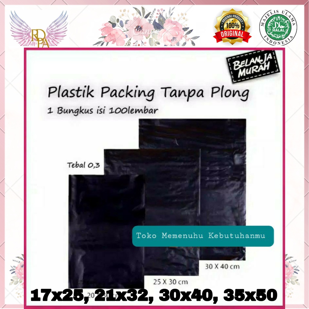 

Plastik Packing Hitam 17x25 - 20x30 - 25x35 - 30x40 35x50 Plastik Online Shop Polimer Tanpa Perekat