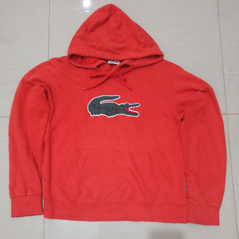 lacoste hoodie big logo