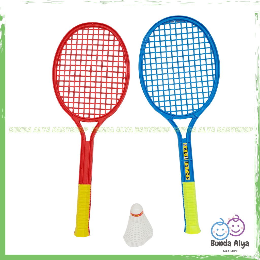 Mainan Anak Set Raket Bulu Tangkis Isi 2  Mainan Anak Raket Badminton Bahan Plastik Mainan Raket Tenis Anak Set Mainan Badminton Anak