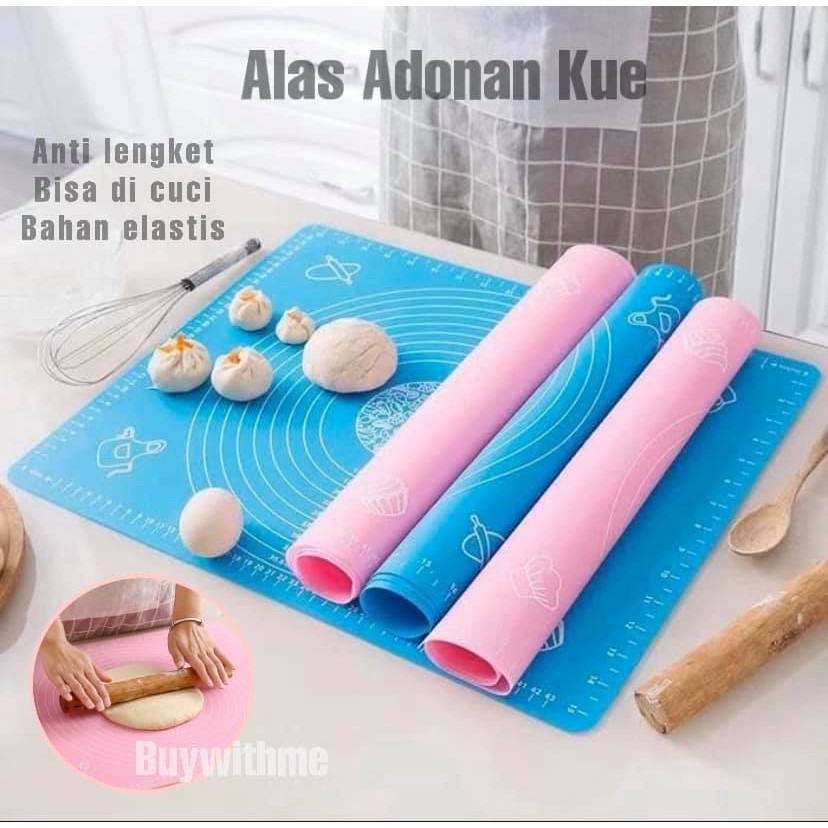 Alas Adonan Silikon Pizza Baking Mat Silicone Besar Fondant Kue